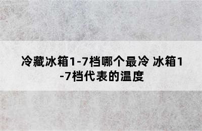 冷藏冰箱1-7档哪个最冷 冰箱1-7档代表的温度